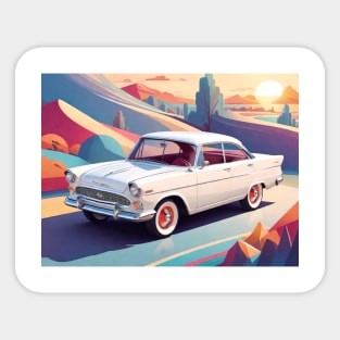 Retro Car Vector Art: Photorealistic Masterpiece in Isometric Design (326) Sticker